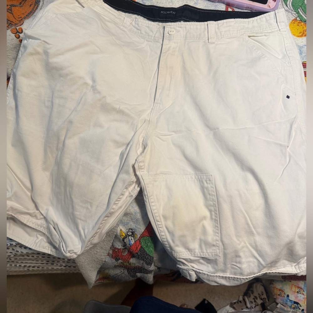 Rocawear Men's White Cotton Shorts vintage
